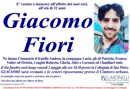 lutto giacomo fiori.