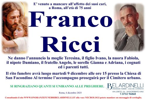lutto ricci per sassoferrato